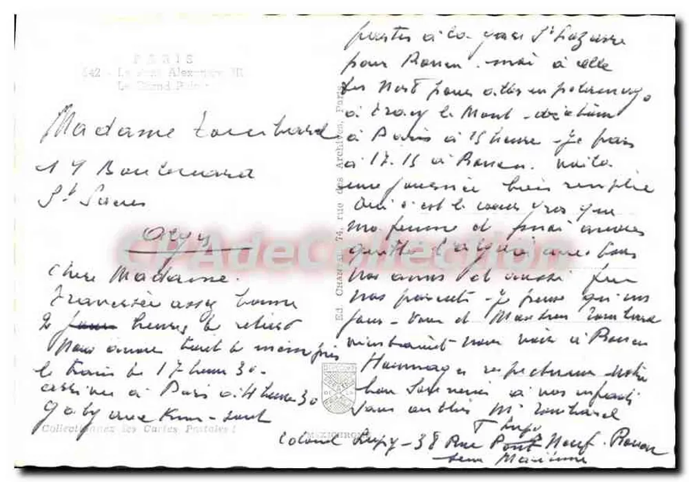 Ponte Alexandre III — Paris — editora: Le Grand Palais, n° 42 - Verso