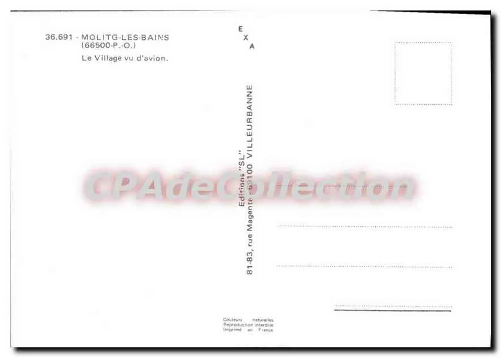Molitg-les-Bains — Dorf aus der Luft gesehen — Editions 'SL' Villeurbanne - Rückseite