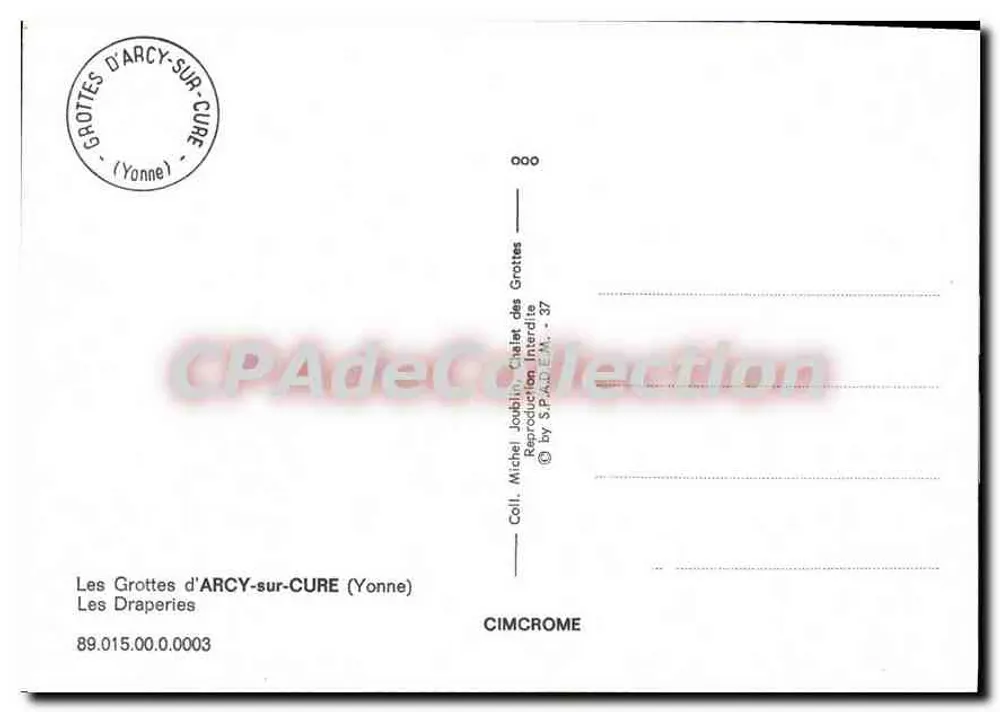 As Grutas de Arcy-sur-Cure — Draperies — Coleção Michel Joublin, n° 89.015.00.0003 - Verso