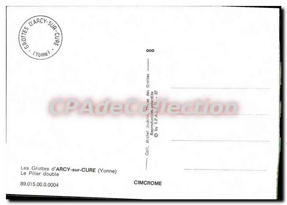 As Grutas de Arcy-sur-Cure — O Pilar Duplo — Cimcrome - Verso