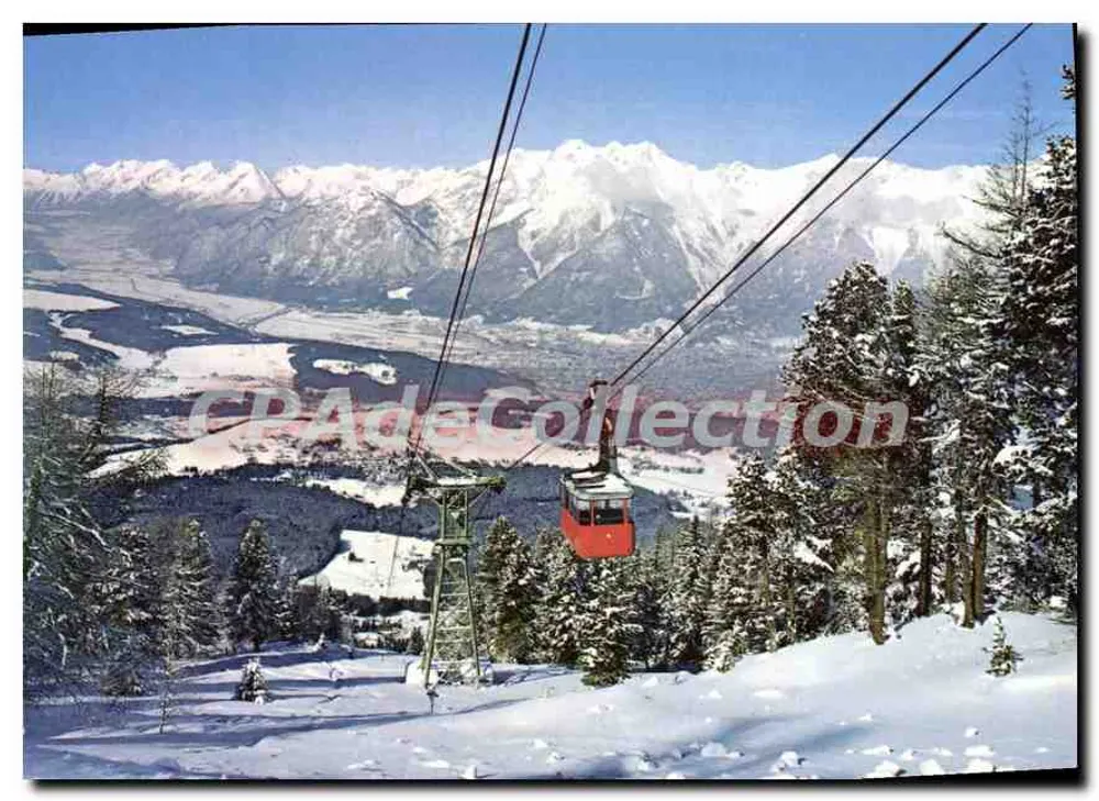 Patscherkofelbahn — Vista sobre Innsbruck e Nordkette/Tirol — Tröpler Kunstverlag Chizzaul - Frente