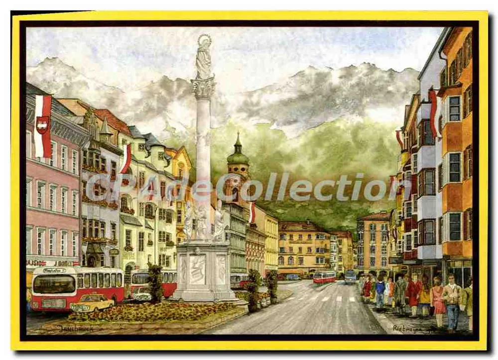 Innsbruck — Maria-Theresien-Straße mit der Statue der heiligen Anna — René Rietmeyer, Nr. 84004 - Vorderseite