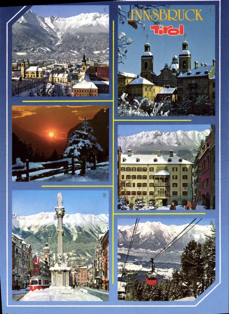 Innsbruck — Tirol — 6 winterliche Ansichten — Tiroler Kunstverlag Chezzali - Vorderseite