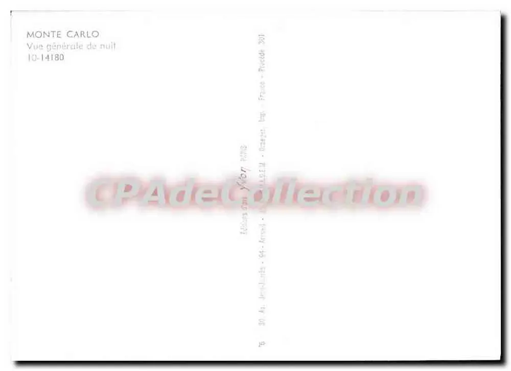 Monte Carlo — Vista geral à noite — Éditions Limp, Paris - Verso