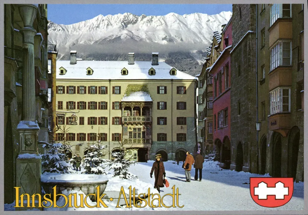 Innsbruck-Altstadt — winterse uitzicht met sneeuwbedekte bergen — Troler Kunstverlag Chizzi - Voorkant
