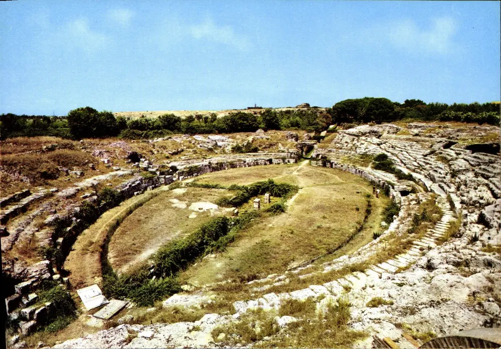 Siracusa — Anfiteatro romano IIº século d.C. — Ed. Faho U'Oro da Iatocolor Kadachrome - Frente