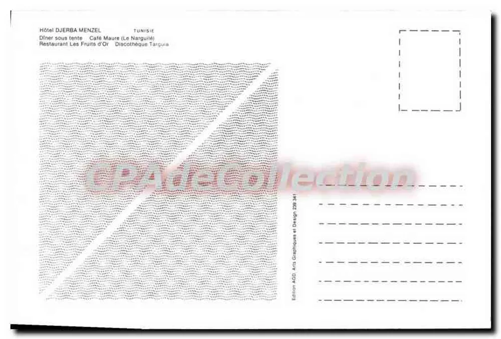 Hotel DJERBA MENZEL — Abendessen unter Zelten, Maure-Café, Diskothek Targuia — Verlag AGD, Nr. 222 - Rückseite