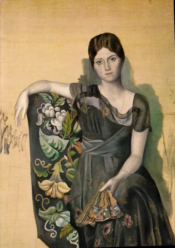 Portrait d'Olga dans un fauteuil — Pablo Picasso, 1917 — Éditions de la réunion des musées nationaux, 1979 - Recto