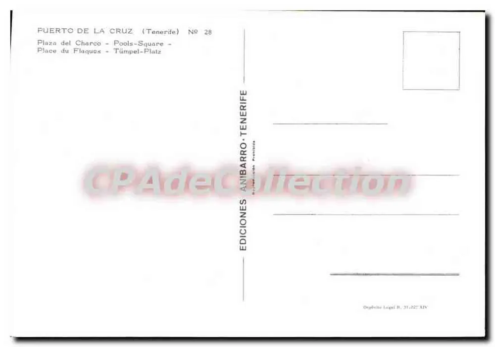 Puerto de la Cruz — Plaza del Charco — Editionen Anibarro - Rückseite
