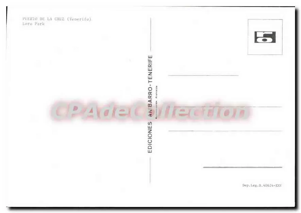 Stadt La Cruz — Loro Park — Editionen Aníbarro Tenerife - Rückseite