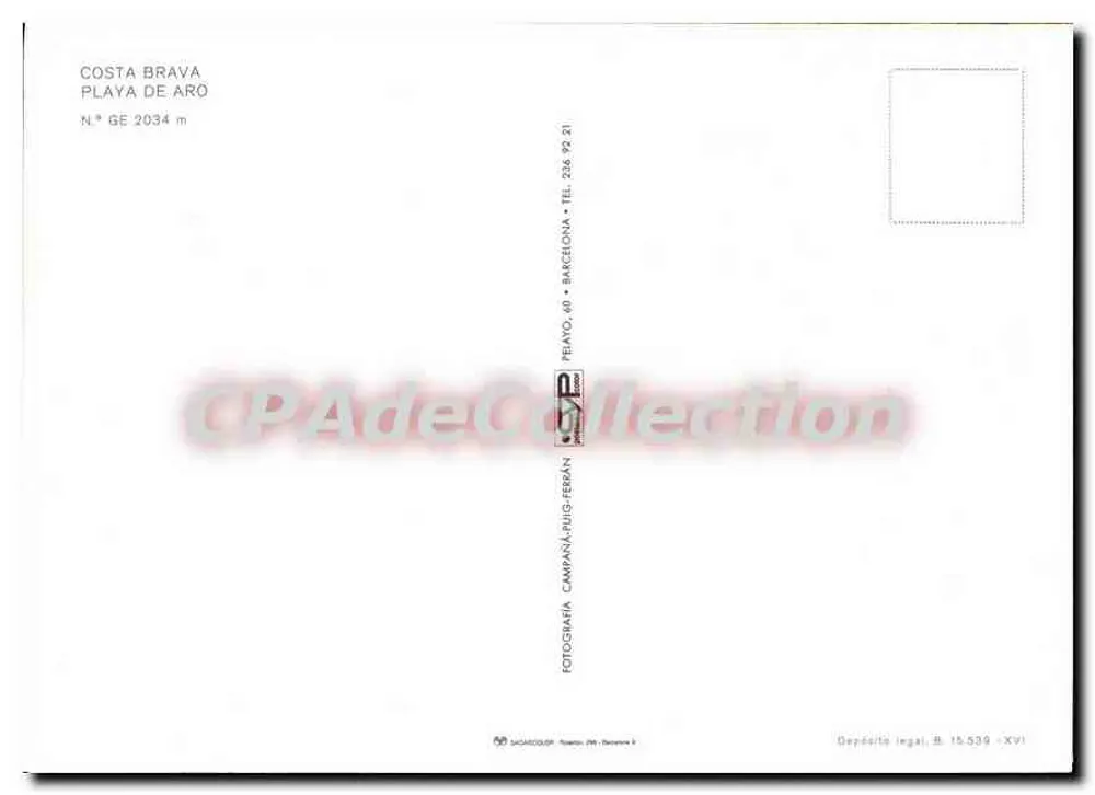 Playa de Aro — Costa Brava — Verlag CPAPADECOLLECTION - Rückseite