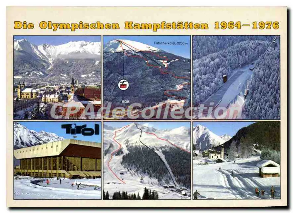 Innsbruck — Os locais olímpicos 1964-1976 — Tirolien Kunstverlag - Frente