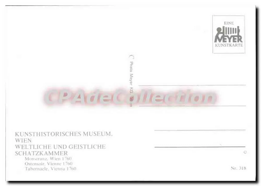 Monstranz — mit Edelsteinen und Perlen verziert — Verleger Meyer KG, Nr. 318 - Rückseite