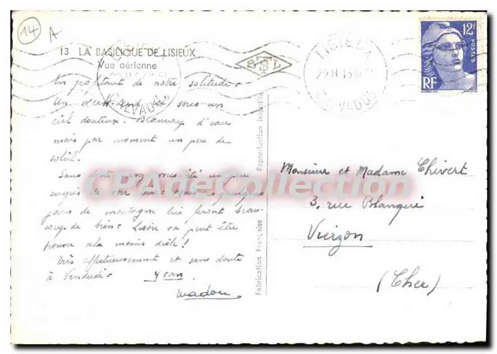 A Basílica de Lisieux — Vista aérea — Fabricação Francesa - Verso