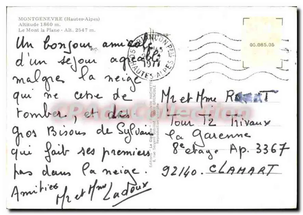 Die Storch — Schneeanblick — Edition La Cigogne, Grenoble - Rückseite