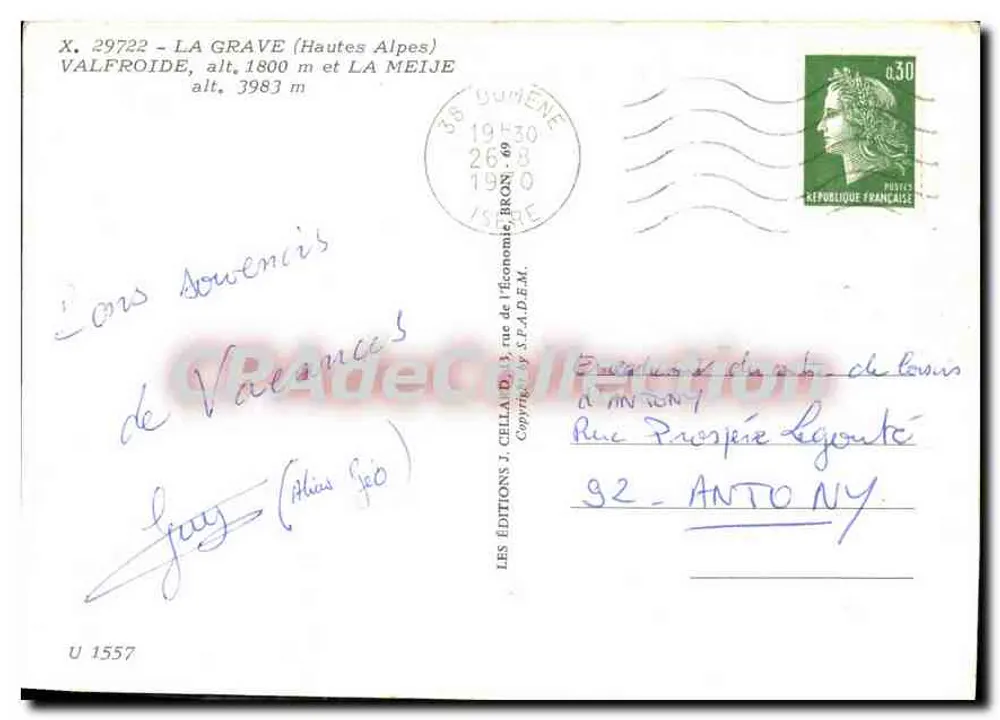 La Grave (Hautes-Alpes) — Valfroide und La Meije — Éditions J. CieLLA - Rückseite