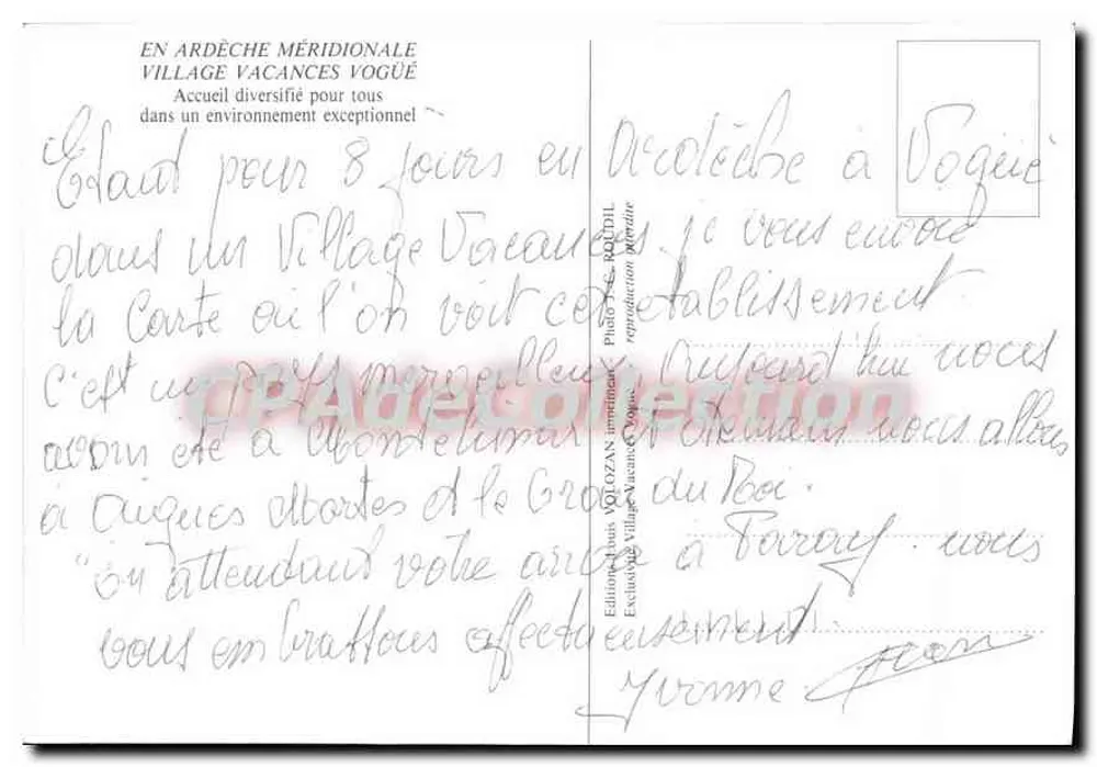Dorf Vogüé — Südliche Ardèche — Éditions VOLLOZAN - Rückseite