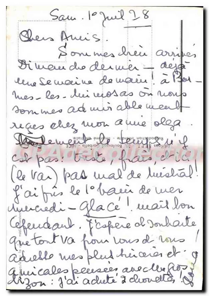 Costa rochosa com barco — vista da costa — CPAdeCollection - Verso