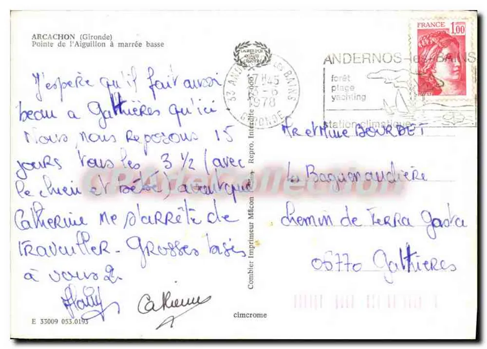 Arcachon (Gironde) — Ponta do Aiguillon com maré baixa — Cing - Verso