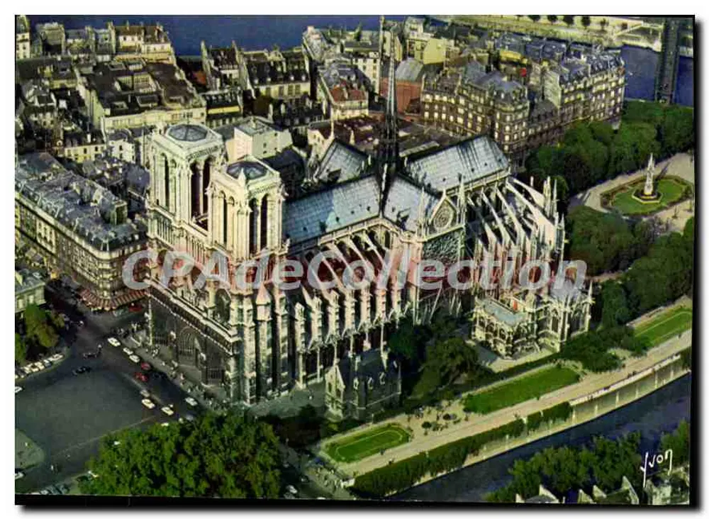 Notre-Dame de Paris — Luftbild — Foto Alain Perceval, veröffentlicht von S.P.A.D.E.M. - Vorderseite