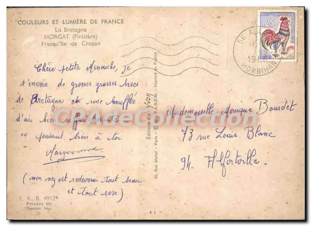 Presqu'île de Crozon — Rocher de la Brestagne — Éditions Morgat - Rückseite