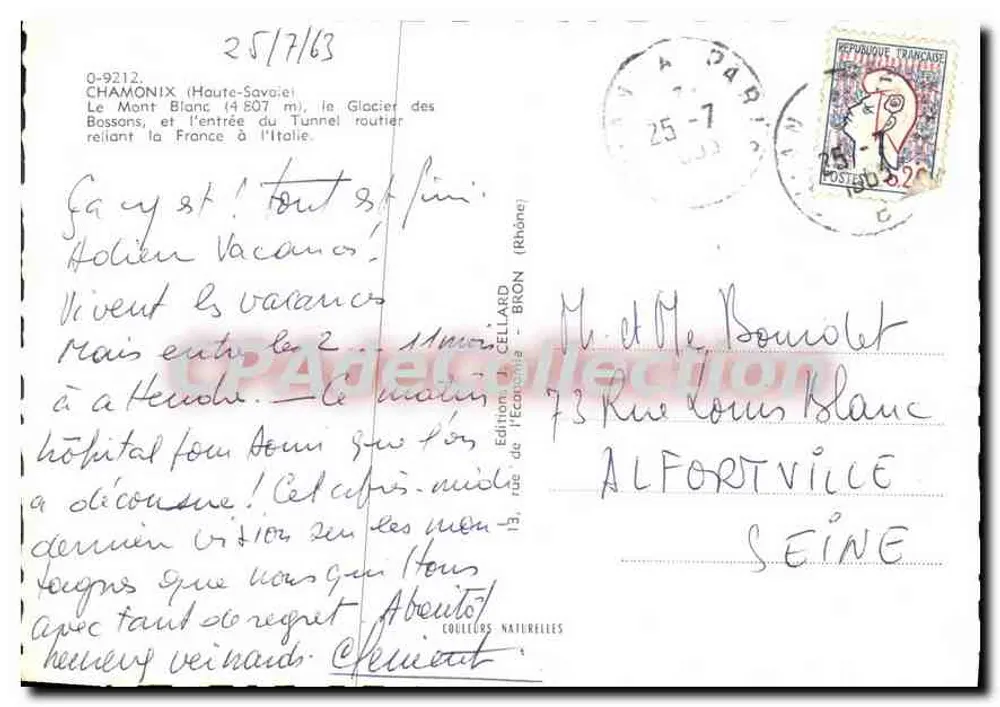 O Mont Blanc — 4 807 m — Éditions du Tourisme - Verso
