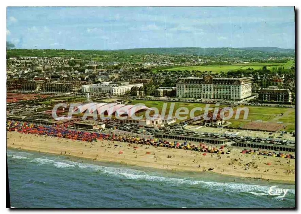 Deauville (Calvados) — Luftbild der Seebucht, die « Planches », das Kasino und das Hotel Royal — Éditions Normande-LE GOUBEY - Vorderseite
