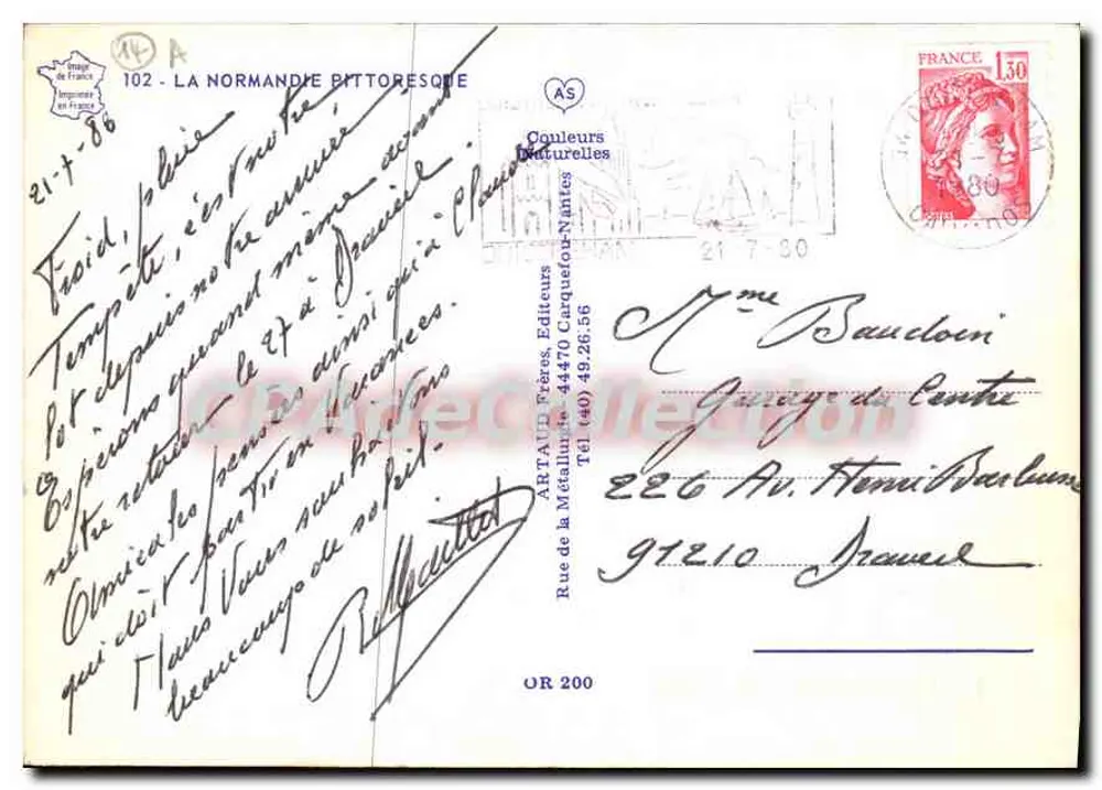 A Normandia pitoresca — 102 — Editores ARTAUD Frères - Verso