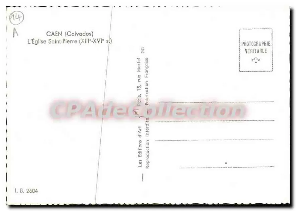 कैन (कैल्वाडोस) — सेंट-पियर चर्च (13वीं-16वीं शताब्दी) — आर्ट एडिशन्स, पेरिस - पीछे