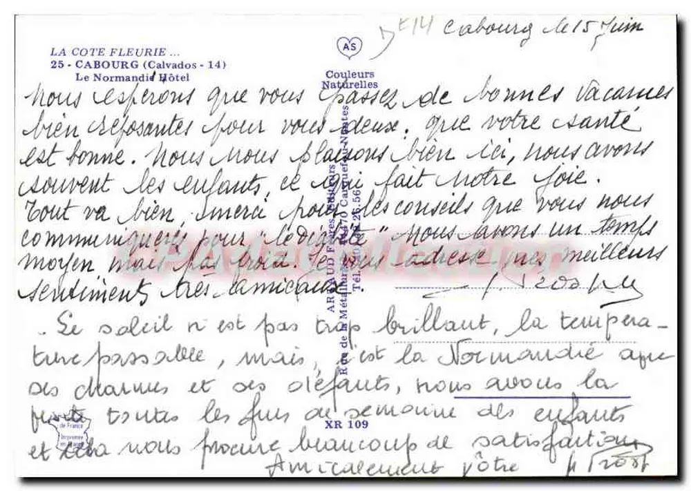 Cabourg — Hotel Le Normandie — Verlag AS - Rückseite