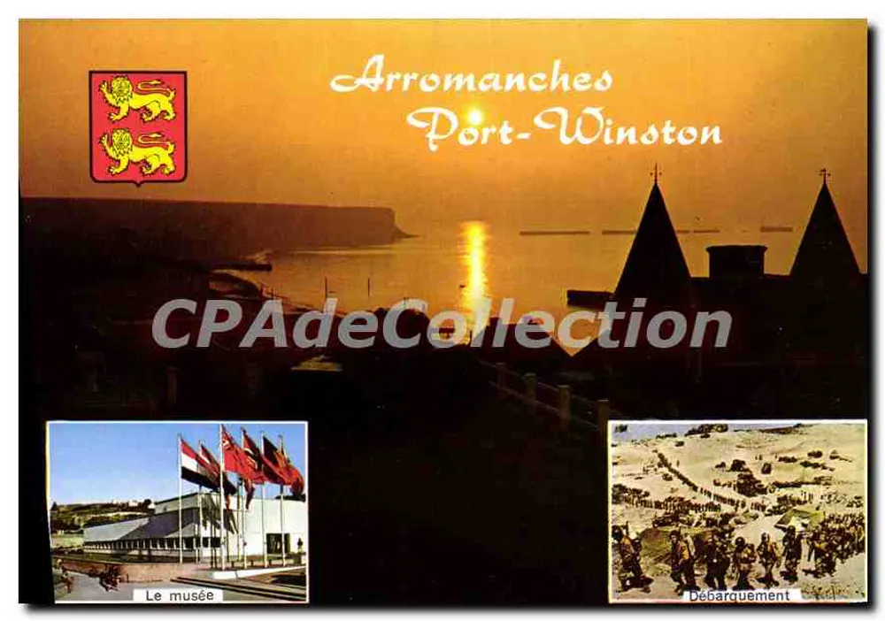 Arromanches Port-Winston — Vista do Desembarque e do Museu — Editor Couleurs Naturelles, n°104 - Frente
