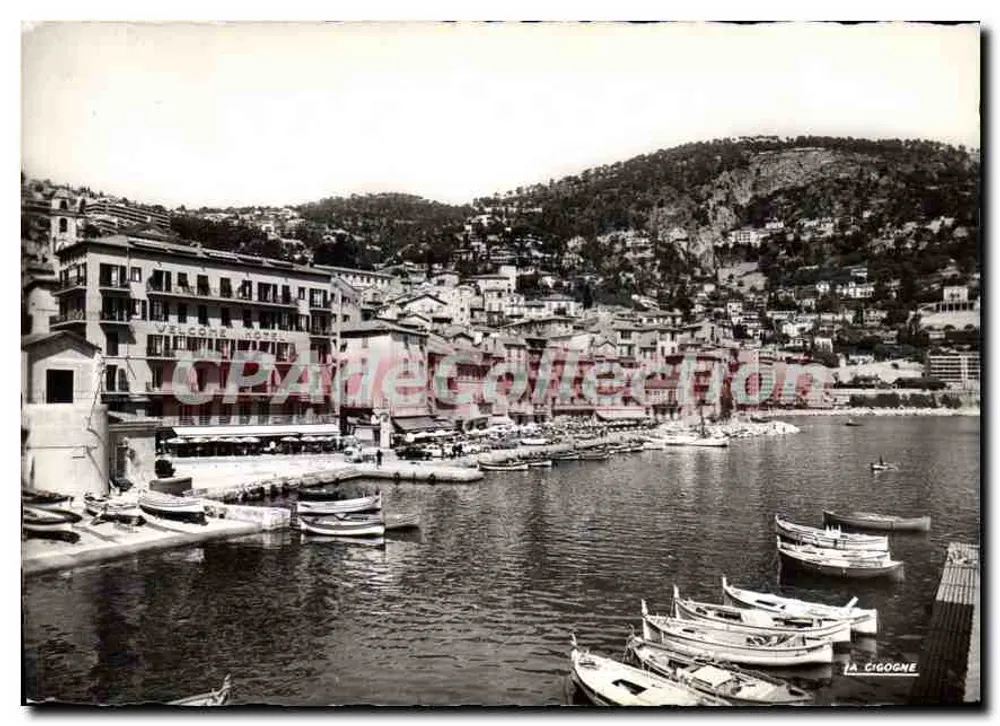 O Porto de Villefranche-sur-Mer — vista do Welcome Hotel e embarcações — Edições La Cigogne, Mônaco - Frente