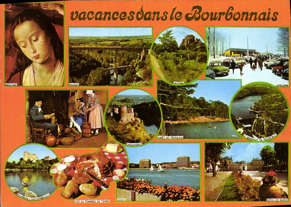 Vacances dans le Bourgondais — collage de sites touristiques avec éditeur 'Allier' et n° de série '03' - Vorderseite
