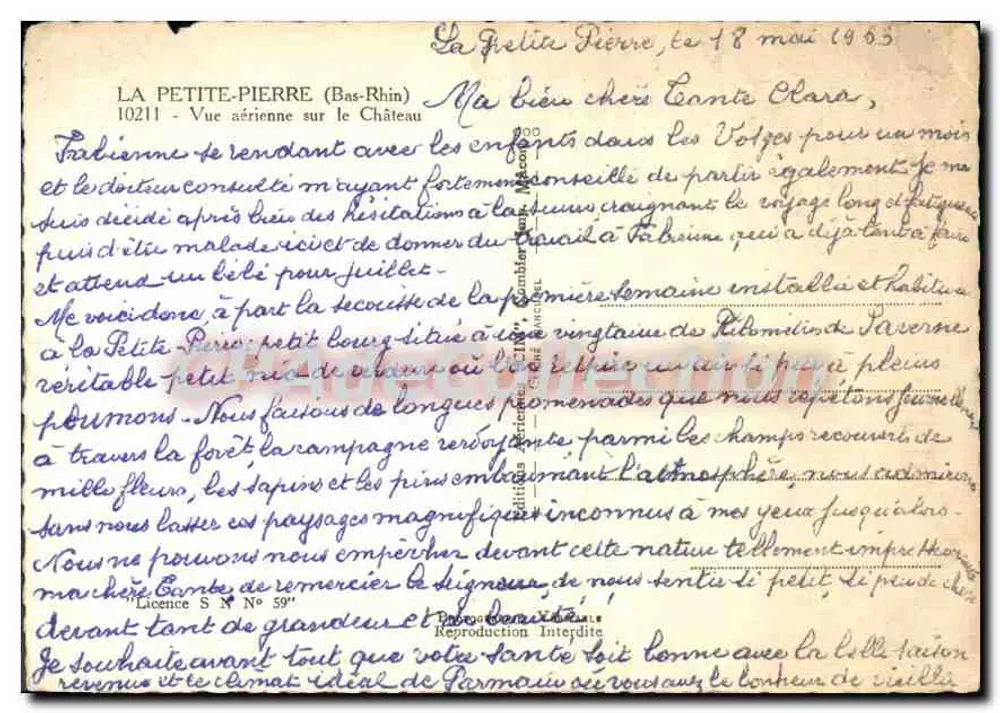 La Petite-Pierre (Bas-Rhin) — vue aérienne sur le château et le village — éditeur LA PETITE-PIERRE, n° 10211 - Rückseite