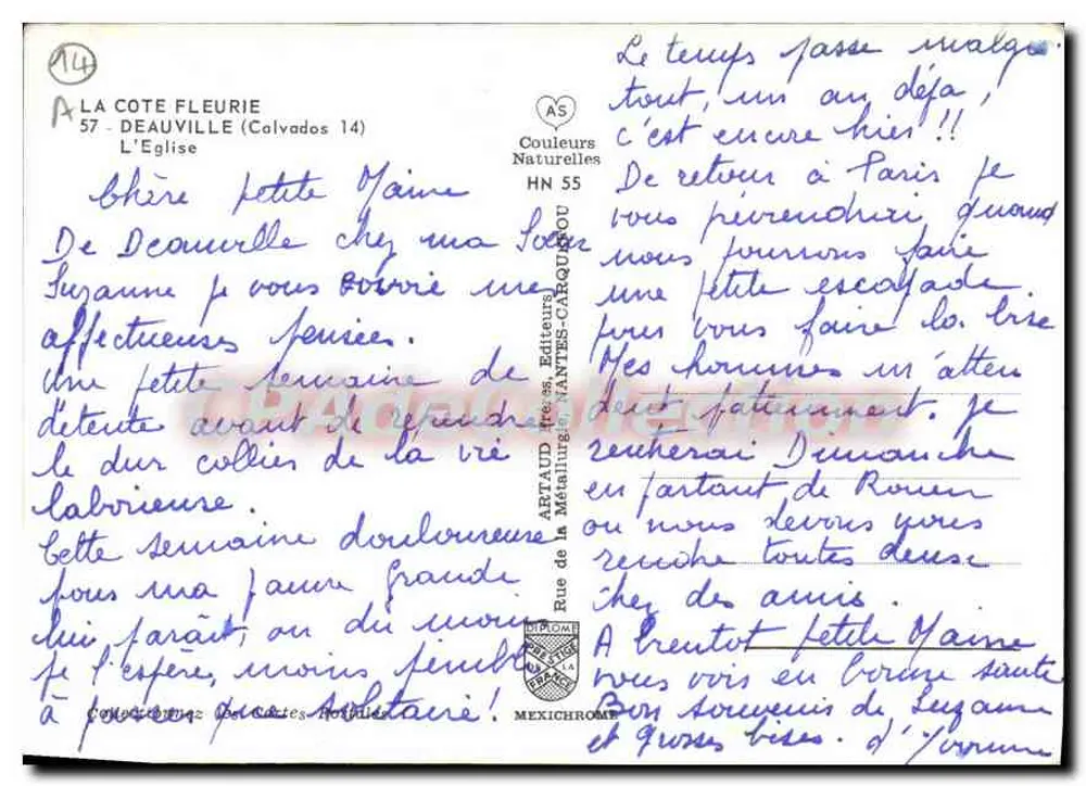 Kirche von Deauville — Calvados — Verlag Artaud - Rückseite