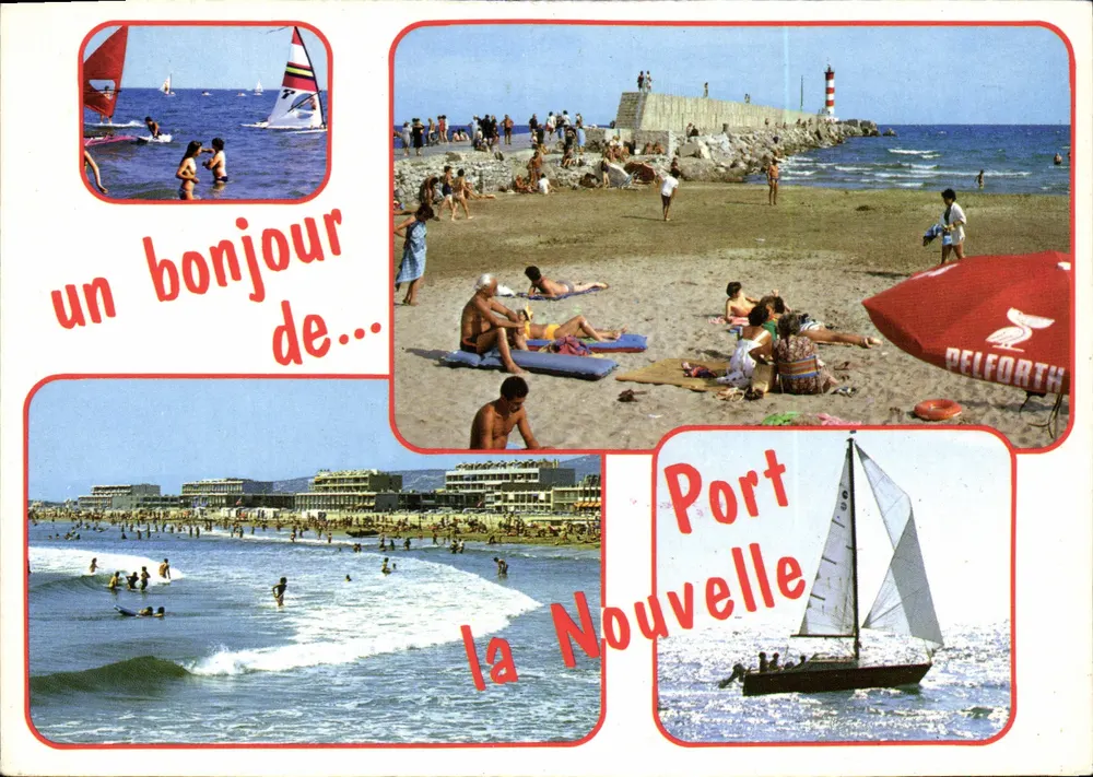 Port la Nouvelle — spiaggia e faro — Edizioni d'Arte Larrey, Toulouse - Recto