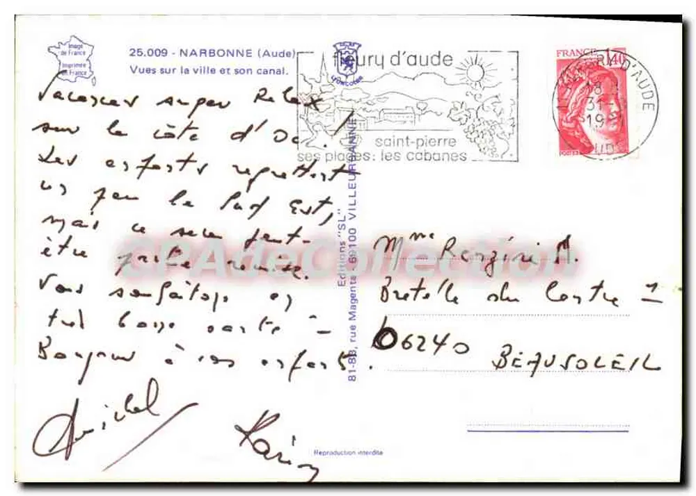 NARBONNE — Der Robine-Kanal — Éditions SL, n°11 - Rückseite