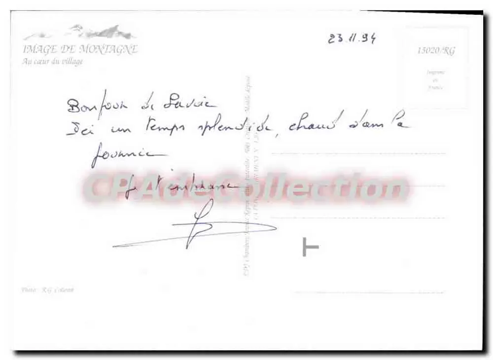 Alpin Dorf — Ansicht des Dorfzentrums — René Gérard - Rückseite
