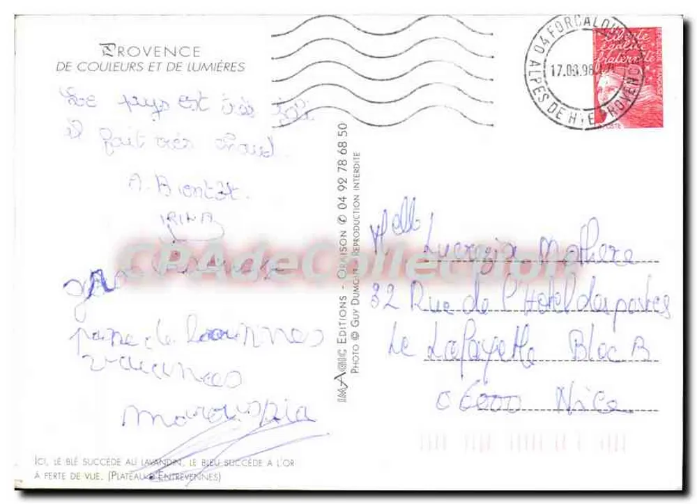 Provence — velden van graan en lavendel — Edities Guy DUCHE - Achterkant