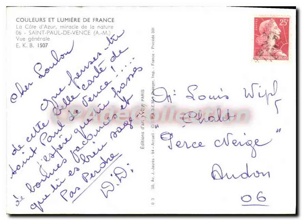 Saint-Paul-de-Vence — Allgemeiner Blick — Éditions d'Art Arcueil - Rückseite