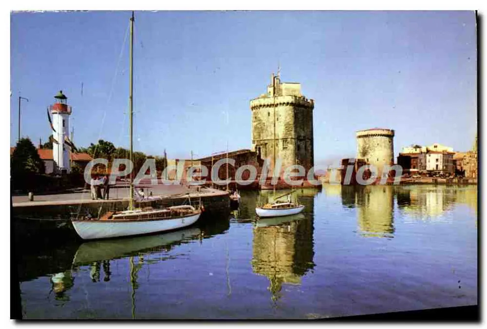 La Rochelle — Der Leuchtturm und der Hafenmund — Vintage Postcard/Antike Ansichtskarte - Vorderseite