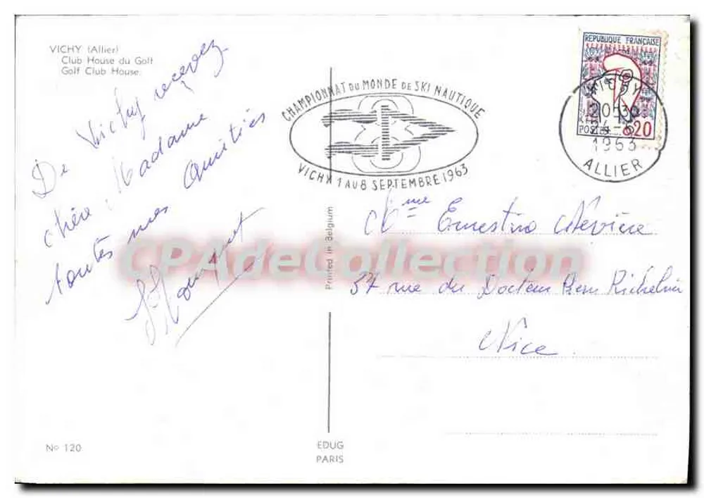 Club House del Golf en Vichy — Allier — editor EDUG PARIS, n° 120 - Reverso