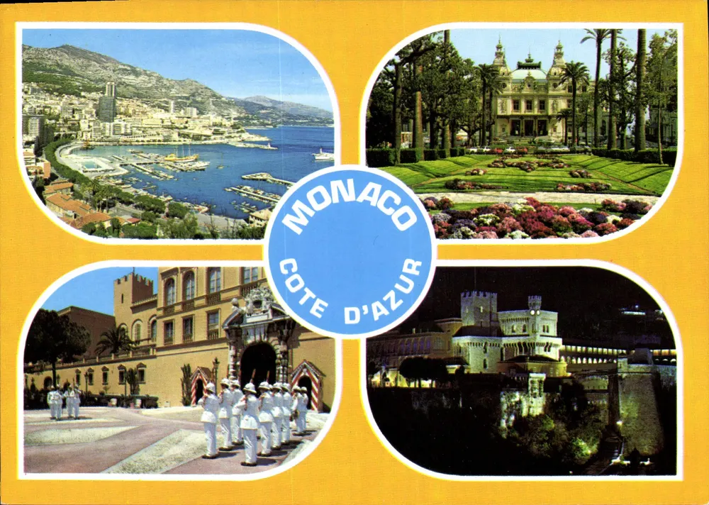Monaco - Côte d'Azur — allgemeiner Blick mit dem Casino, dem Palast und dem Schloss — Éditions GILLETTE, Nice - Vorderseite