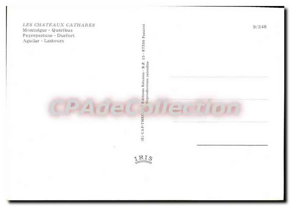 Katharerkastelle — Montségur, Quéribus, Peyrepertuse, Durfort, Aguilar, Lastours — CAPA-THÉOAC Éditions Réunies - Rückseite