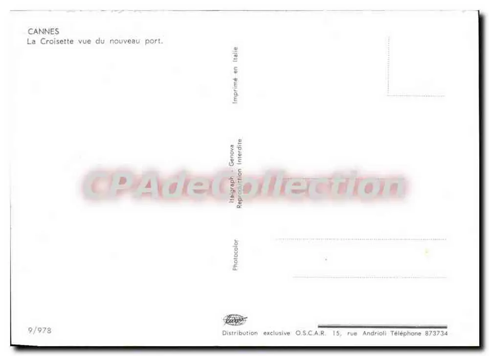 Cannes — La Croisette aus Sicht des neuen Hafens — Italgigraph - Genova - Rückseite