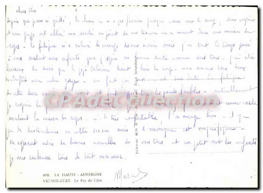 Le Pas de Cère — Vic-sur-Cère, Haute-Auvergne — Verlag Leblanc Bons & Cie, n°690 - Rückseite