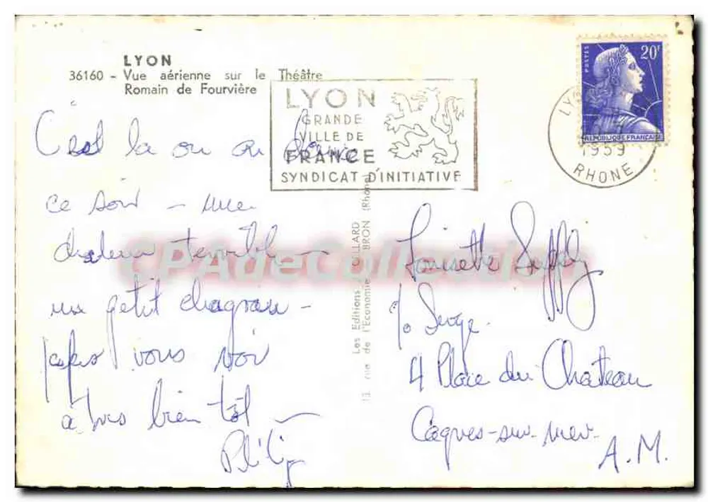 Römisches Theater von Fourvière — Lyon — Éditions Collard - Rückseite