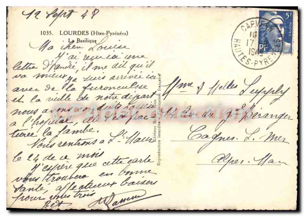 Lourdes — A Basílica — Éditions Réunies - Verso