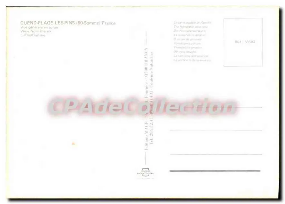 Quend-Plage-Les Pins — Luftbild — Edition MAGE-36 - Rückseite