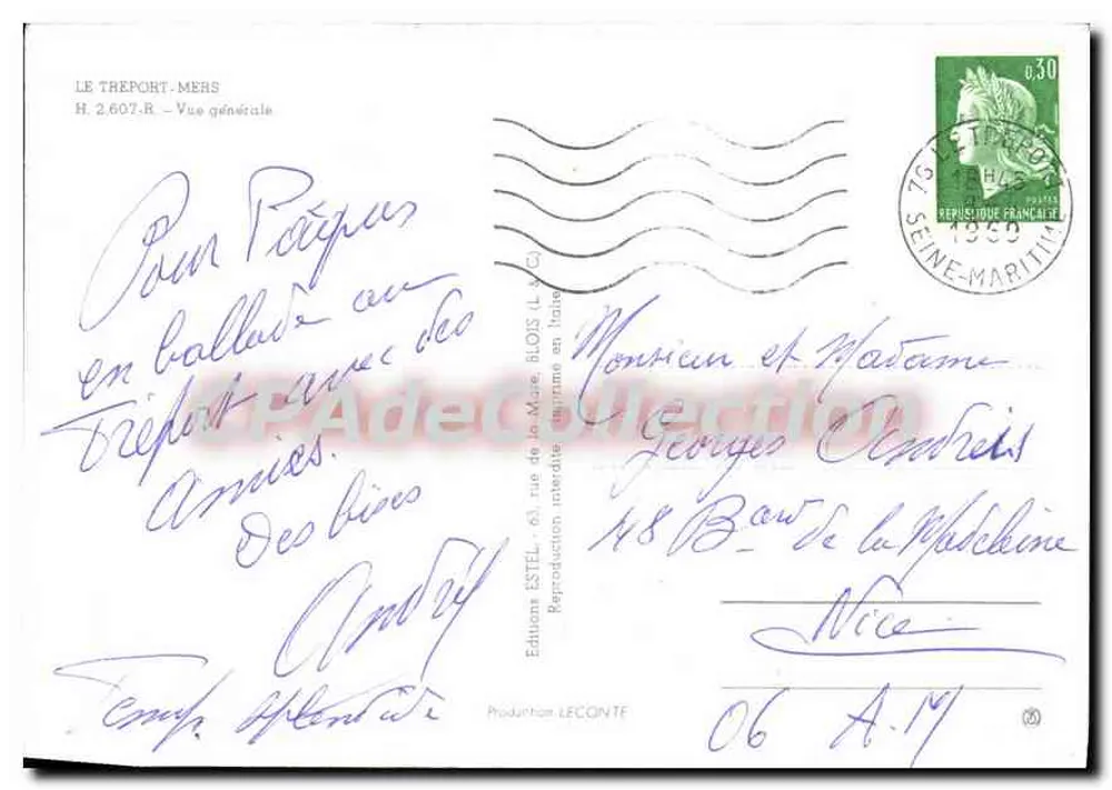 Le Tréport-Mers — Vista geral — Edições Leconte H. 2.607.R - Verso